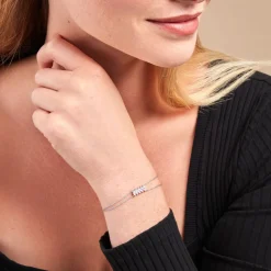 Bracelet Navette Argent Blanc Oxyde De Zirconium