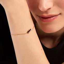 Bracelet Navette Or Jaune Saphir Diamant