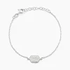 Bracelet Nawele Argent Blanc Oxyde De Zirconium