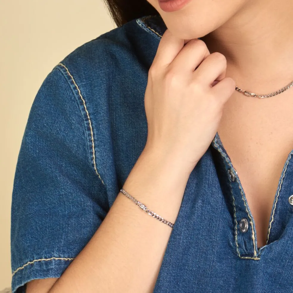 Bracelet Nexus Argent Blanc Oxyde De Zirconium