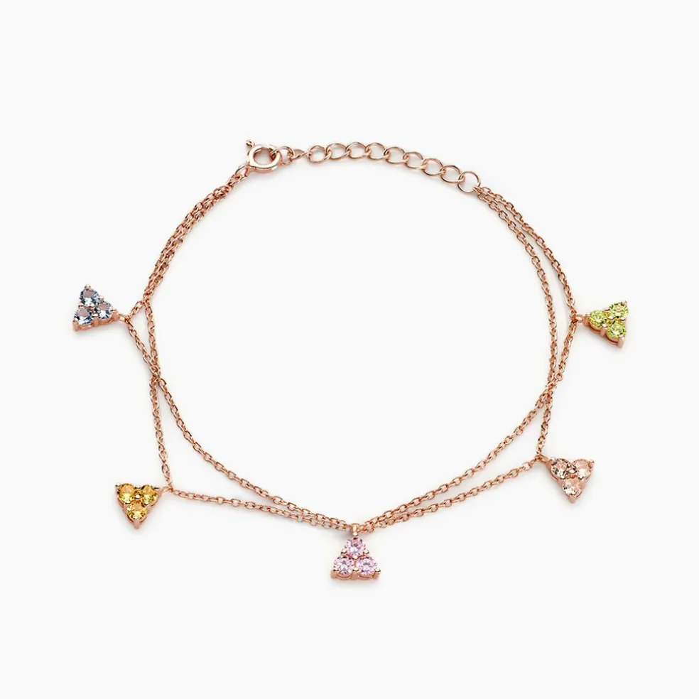 Bracelet Nimbe Argent Rose Oxyde De Zirconium