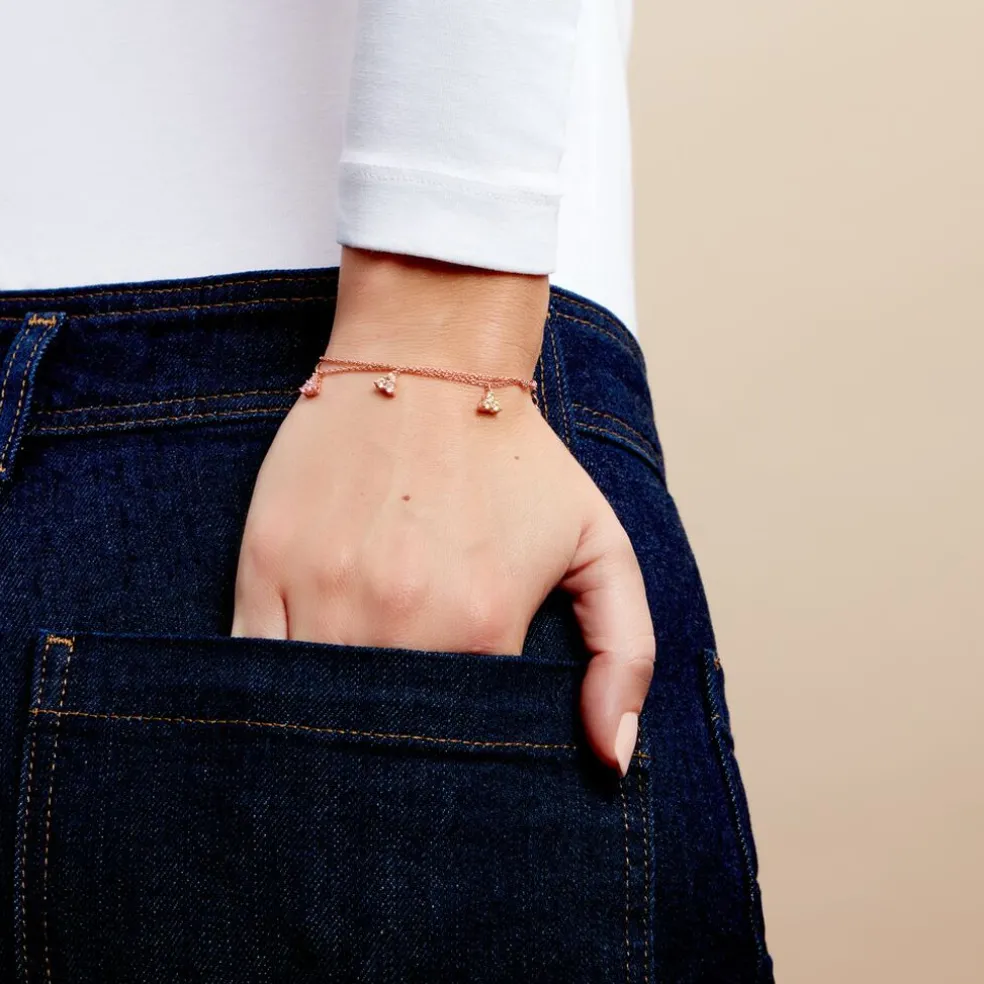 Bracelet Nimbe Argent Rose Oxyde De Zirconium