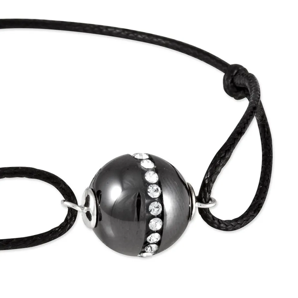 Bracelet Nina Cera Argent Blanc Strass Et Céramique