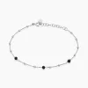 Bracelet Nissia Argent Blanc Verre