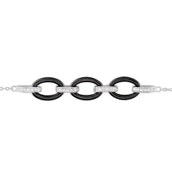 Bracelet Nowell Argent Blanc Oxyde De Zirconium Et Céramique