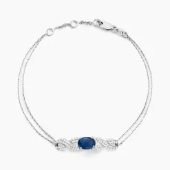 Bracelet Oceania Or Blanc Saphir Et Diamant