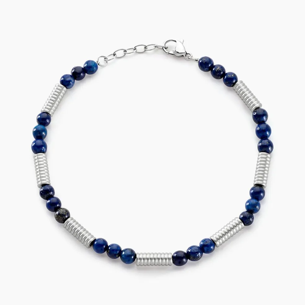 Bracelet Olek Acier Blanc Lapis Lazuli
