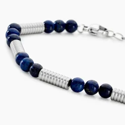 Bracelet Olek Acier Blanc Lapis Lazuli