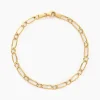 Bracelet Ophelio Maille Alternee 1/1 Or Jaune