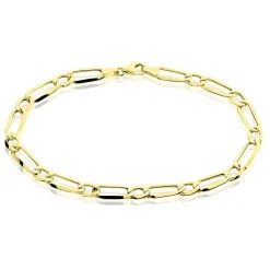 Bracelet Ophelio Maille Alternee 1/1 Or Jaune