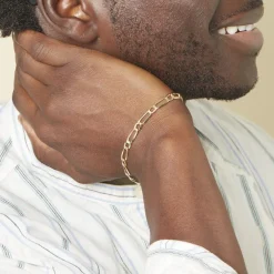 Bracelet Ophelio Maille Alternee 1/1 Or Jaune