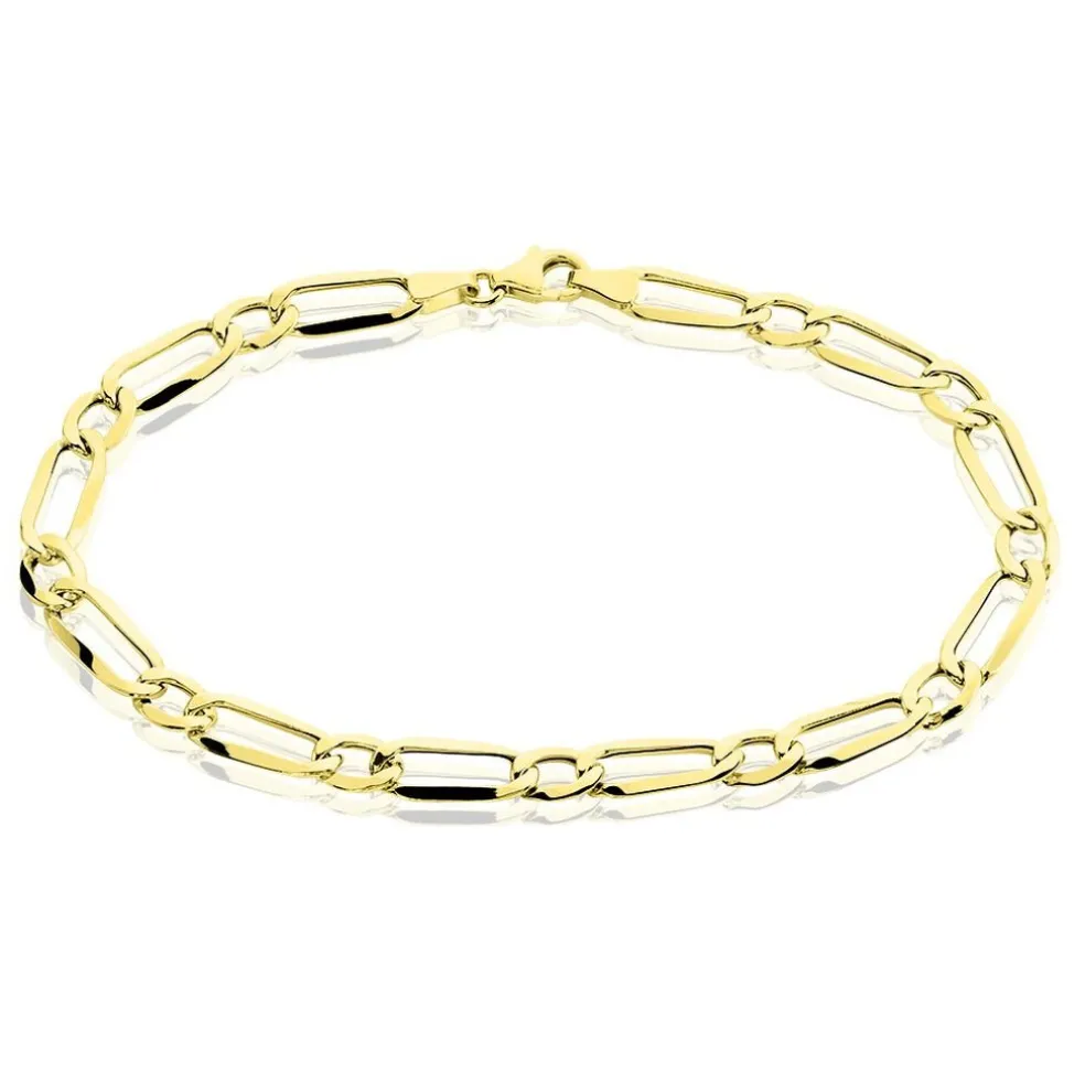 Bracelet Ophelio Maille Alternee 1/1 Or Jaune
