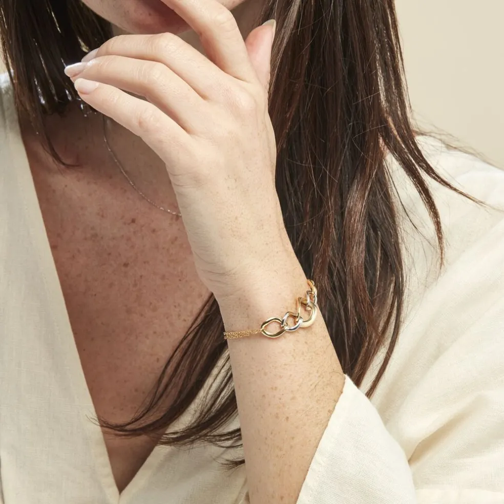 Bracelet Or Bicolore Acanthus