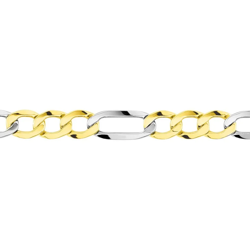 Bracelet Or Bicolore Maille Alternée