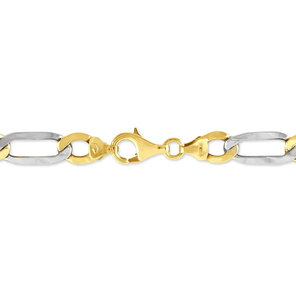 Bracelet Or Bicolore Maille Alternée