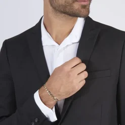 Bracelet Or Bicolore Maille Alternée