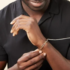 Bracelet Or Bicolore Maille Alternée