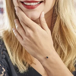 Bracelet Or Blanc Goutte Topaze