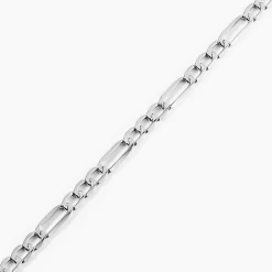 Bracelet Or Blanc Maille Alternée 1/3