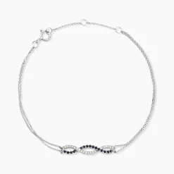 Bracelet Or Blanc Maury Saphirs Diamants