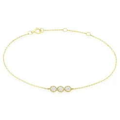 Bracelet Or Jaune Caleb Oxydes De Zirconium
