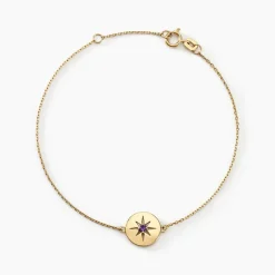 Bracelet Or Jaune Evening Star Amethyste