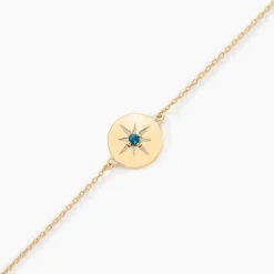 Bracelet Or Jaune Evening Star Topaze Bleu London