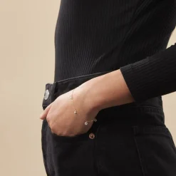 Bracelet Or Jaune Leucitica Oxydes De Zirconium