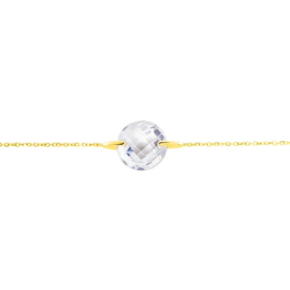 Bracelet Or Jaune Ludmille Oxyde De Zirconium