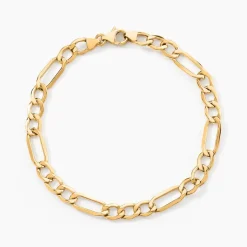 Bracelet Or Jaune Maille Alternée