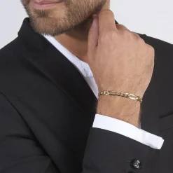 Bracelet Or Jaune Maille Alternée