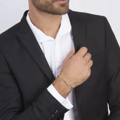 Bracelet Or Jaune Maille Alternée