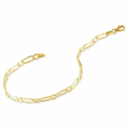 Bracelet Or Jaune Maille Alternée 1/3
