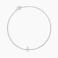 Bracelet Or Jaune Oxyde De Zirconium