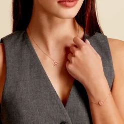 Bracelet Or Jaune Sweet Rosace Oxyde Zirconium