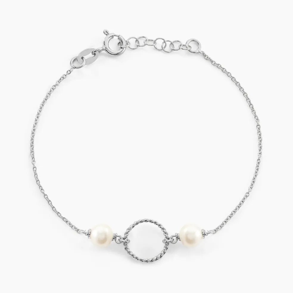 Bracelet Oria Argent Blanc Pierre De Synthese
