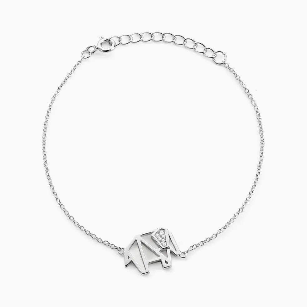 Bracelet Origami Argent Blanc Oxyde De Zirconium