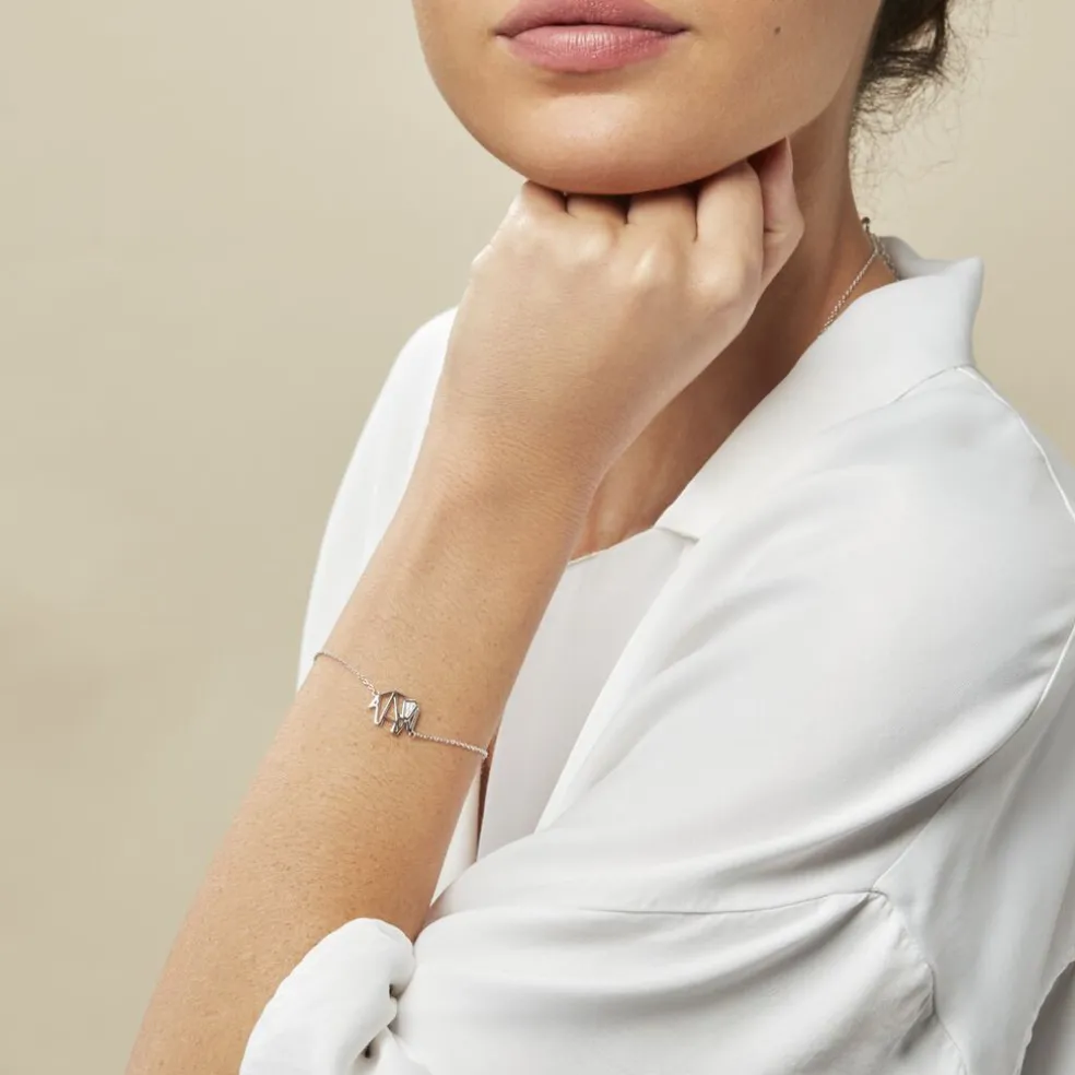 Bracelet Origami Argent Blanc Oxyde De Zirconium