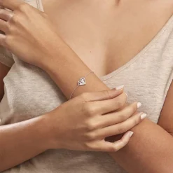 Bracelet Origami Argent Blanc Oxyde De Zirconium