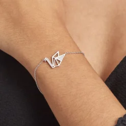 Bracelet Origami Argent Blanc Oxyde De Zirconium
