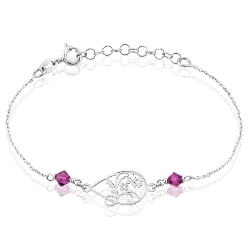 Bracelet Oumoul Argent Blanc Pierre De Synthese