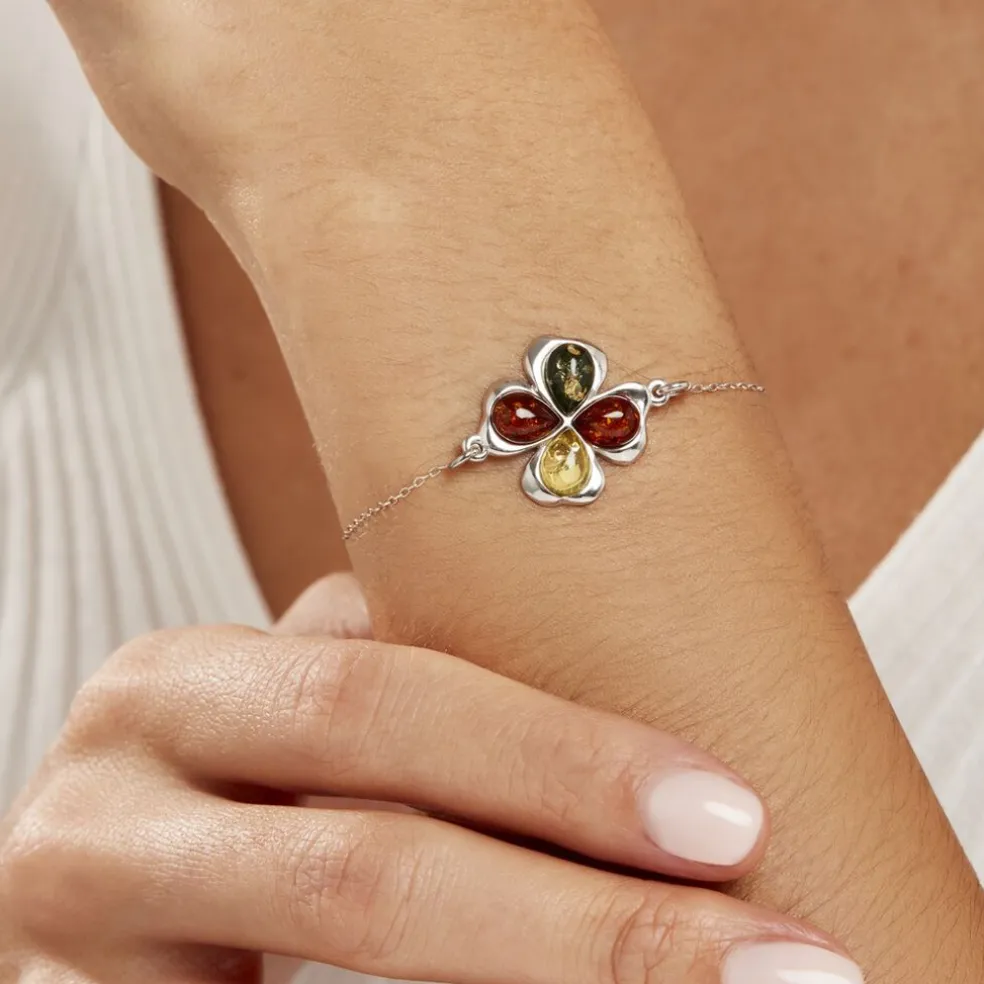 Bracelet Oviya Argent Blanc Ambre