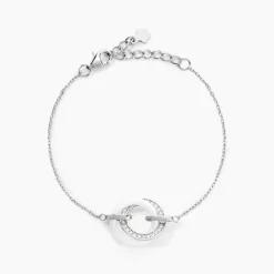 Bracelet Peer Argent Blanc Oxyde De Zirconium