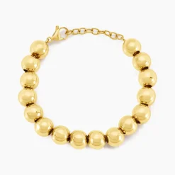 Bracelet Perles Solaires Acier Jaune