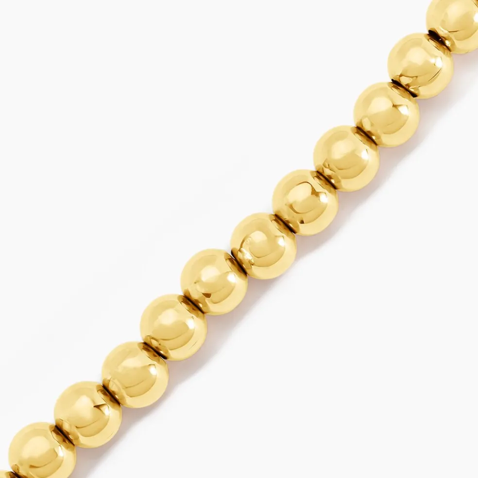 Bracelet Perles Solaires Acier Jaune