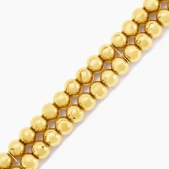 Bracelet Perles Solaires Acier Jaune