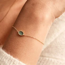 Bracelet Pernia Or Jaune Amazonite