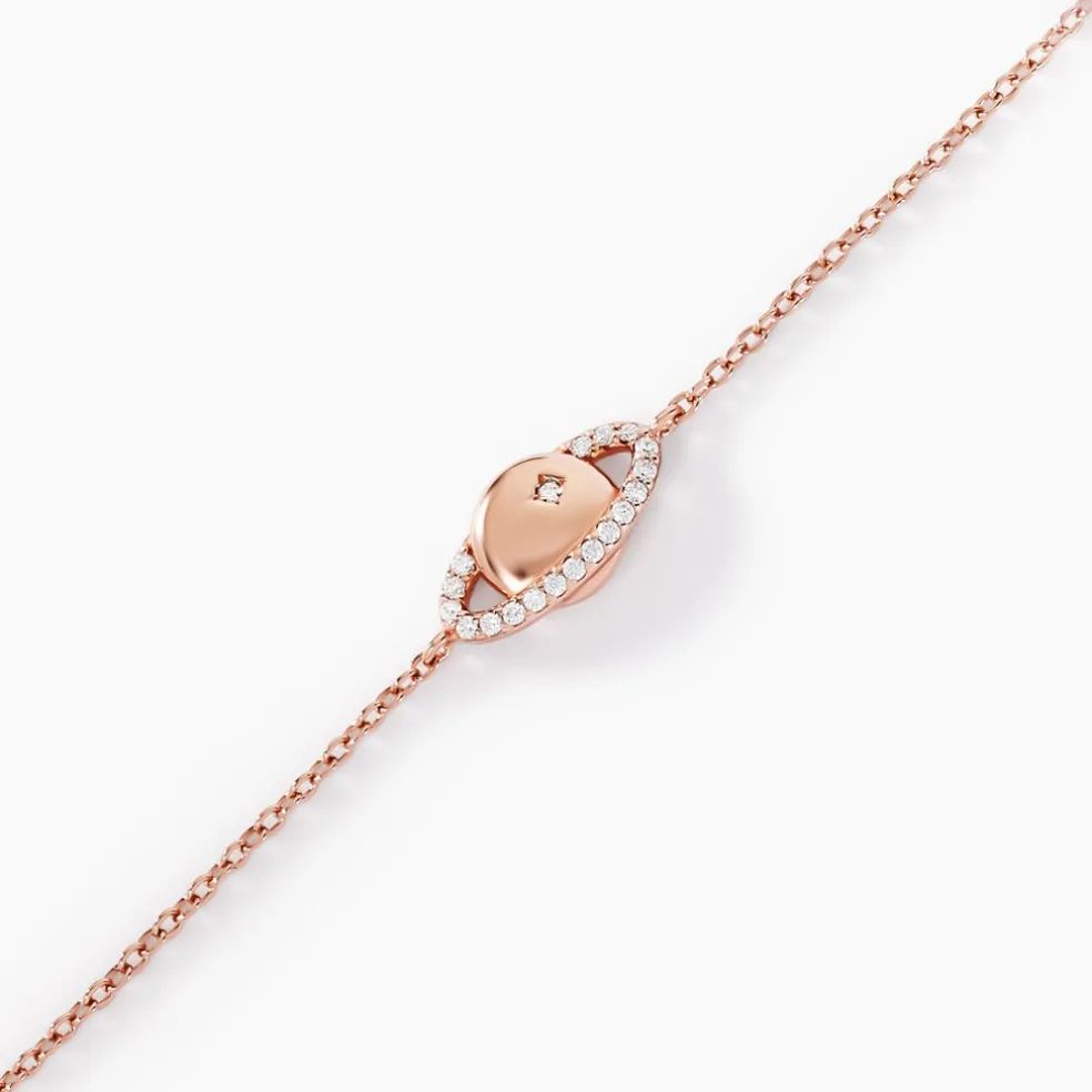 Bracelet Phibi Argent Rose Oxyde De Zirconium