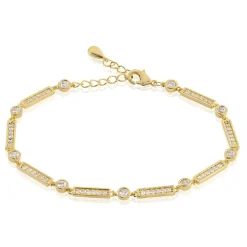 Bracelet Plaqué Or Epilobe Oxydes De Zirconium