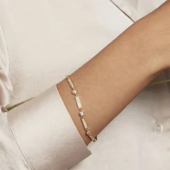 Bracelet Plaqué Or Epilobe Oxydes De Zirconium